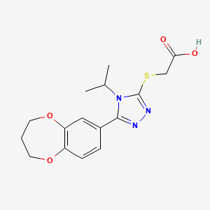 molecular formula C16H19N3O4S B11248207 {[5-(3,4-dihydro-2H-1,5-benzodioxepin-7-yl)-4-(propan-2-yl)-4H-1,2,4-triazol-3-yl]sulfanyl}acetic acid 