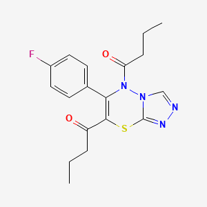 1-[5-Butanoyl-6-(4-fluorophenyl)-5H-[1,2,4]triazolo[3,4-B][1,3,4]thiadiazin-7-YL]butan-1-one