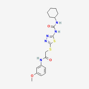 2-((5-(3-cyclohexylureido)-1,3,4-thiadiazol-2-yl)thio)-N-(3-methoxyphenyl)acetamide