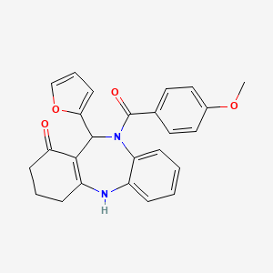 11-(2-furyl)-10-(4-methoxybenzoyl)-2,3,4,5,10,11-hexahydro-1H-dibenzo[b,e][1,4]diazepin-1-one