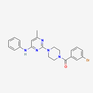 molecular formula C22H22BrN5O B11248270 2-[4-(3-bromobenzoyl)piperazin-1-yl]-6-methyl-N-phenylpyrimidin-4-amine 