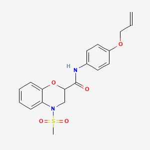 4-(methylsulfonyl)-N-[4-(prop-2-en-1-yloxy)phenyl]-3,4-dihydro-2H-1,4-benzoxazine-2-carboxamide