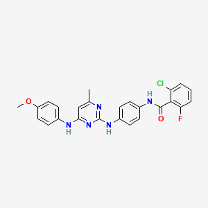 2-chloro-6-fluoro-N-[4-({4-[(4-methoxyphenyl)amino]-6-methylpyrimidin-2-yl}amino)phenyl]benzamide