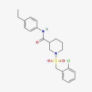 molecular formula C21H25ClN2O3S B11248310 1-[(2-chlorobenzyl)sulfonyl]-N-(4-ethylphenyl)piperidine-3-carboxamide 