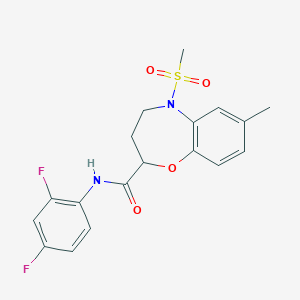 N-(2,4-difluorophenyl)-7-methyl-5-(methylsulfonyl)-2,3,4,5-tetrahydro-1,5-benzoxazepine-2-carboxamide