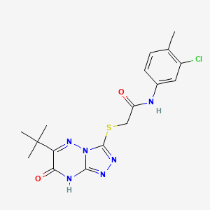 2-[(6-tert-butyl-7-hydroxy[1,2,4]triazolo[4,3-b][1,2,4]triazin-3-yl)sulfanyl]-N-(3-chloro-4-methylphenyl)acetamide