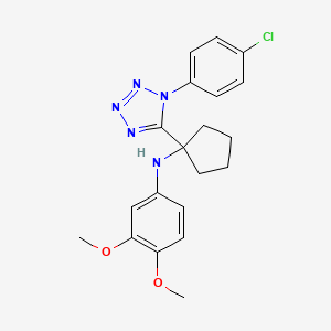 molecular formula C20H22ClN5O2 B11248396 N-{1-[1-(4-chlorophenyl)-1H-tetrazol-5-yl]cyclopentyl}-3,4-dimethoxyaniline 