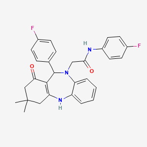 N-(4-fluorophenyl)-2-[11-(4-fluorophenyl)-1-hydroxy-3,3-dimethyl-2,3,4,11-tetrahydro-10H-dibenzo[b,e][1,4]diazepin-10-yl]acetamide