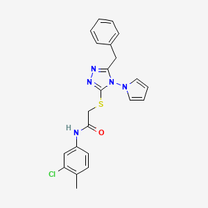 2-{[5-benzyl-4-(1H-pyrrol-1-yl)-4H-1,2,4-triazol-3-yl]sulfanyl}-N-(3-chloro-4-methylphenyl)acetamide