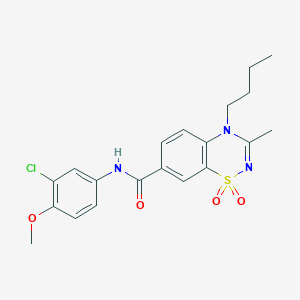 4-butyl-N-(3-chloro-4-methoxyphenyl)-3-methyl-4H-1,2,4-benzothiadiazine-7-carboxamide 1,1-dioxide