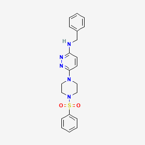 molecular formula C21H23N5O2S B11248468 6-[4-(benzenesulfonyl)piperazin-1-yl]-N-benzylpyridazin-3-amine 