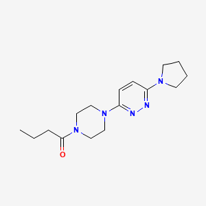 molecular formula C16H25N5O B11248469 1-{4-[6-(Pyrrolidin-1-YL)pyridazin-3-YL]piperazin-1-YL}butan-1-one 