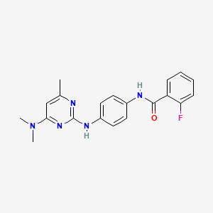 N-(4-{[4-(dimethylamino)-6-methylpyrimidin-2-yl]amino}phenyl)-2-fluorobenzamide