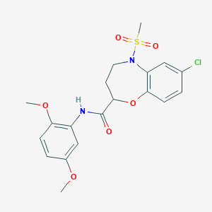 7-chloro-N-(2,5-dimethoxyphenyl)-5-(methylsulfonyl)-2,3,4,5-tetrahydro-1,5-benzoxazepine-2-carboxamide