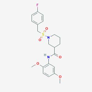 molecular formula C21H25FN2O5S B11248489 N-(2,5-dimethoxyphenyl)-1-[(4-fluorobenzyl)sulfonyl]piperidine-3-carboxamide 