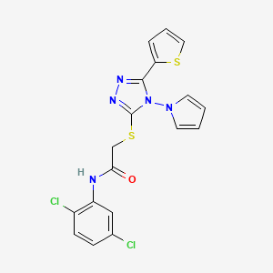 molecular formula C18H13Cl2N5OS2 B11248490 N-(2,5-dichlorophenyl)-2-{[4-(1H-pyrrol-1-yl)-5-(thiophen-2-yl)-4H-1,2,4-triazol-3-yl]sulfanyl}acetamide 