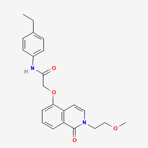 molecular formula C22H24N2O4 B11248497 N-(4-ethylphenyl)-2-((2-(2-methoxyethyl)-1-oxo-1,2-dihydroisoquinolin-5-yl)oxy)acetamide 