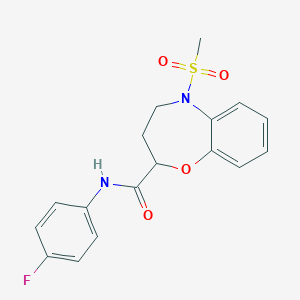 N-(4-fluorophenyl)-5-(methylsulfonyl)-2,3,4,5-tetrahydro-1,5-benzoxazepine-2-carboxamide