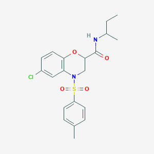 molecular formula C20H23ClN2O4S B11248544 N-(butan-2-yl)-6-chloro-4-[(4-methylphenyl)sulfonyl]-3,4-dihydro-2H-1,4-benzoxazine-2-carboxamide 