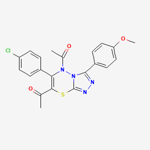 1,1'-[6-(4-chlorophenyl)-3-(4-methoxyphenyl)-5H-[1,2,4]triazolo[3,4-b][1,3,4]thiadiazine-5,7-diyl]diethanone