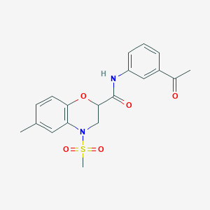 N-(3-acetylphenyl)-6-methyl-4-(methylsulfonyl)-3,4-dihydro-2H-1,4-benzoxazine-2-carboxamide