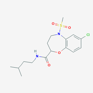 7-chloro-N-(3-methylbutyl)-5-(methylsulfonyl)-2,3,4,5-tetrahydro-1,5-benzoxazepine-2-carboxamide