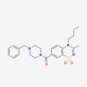 molecular formula C24H30N4O3S B11248572 (4-benzylpiperazin-1-yl)(4-butyl-3-methyl-1,1-dioxido-4H-1,2,4-benzothiadiazin-7-yl)methanone 