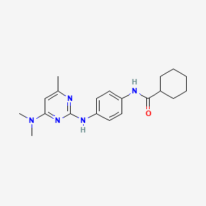 N-(4-{[4-(dimethylamino)-6-methylpyrimidin-2-yl]amino}phenyl)cyclohexanecarboxamide