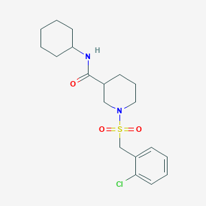 molecular formula C19H27ClN2O3S B11248595 1-[(2-chlorobenzyl)sulfonyl]-N-cyclohexylpiperidine-3-carboxamide 