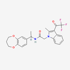 N-[1-(3,4-dihydro-2H-1,5-benzodioxepin-7-yl)ethyl]-2-[2-methyl-3-(trifluoroacetyl)-1H-indol-1-yl]acetamide