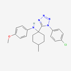 molecular formula C21H24ClN5O B11248666 N-{1-[1-(4-chlorophenyl)-1H-tetrazol-5-yl]-4-methylcyclohexyl}-4-methoxyaniline 