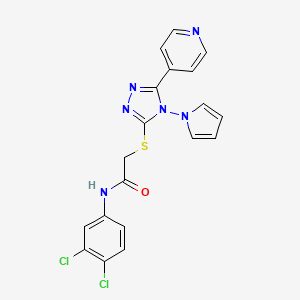 molecular formula C19H14Cl2N6OS B11248705 N-(3,4-dichlorophenyl)-2-{[5-(pyridin-4-yl)-4-(1H-pyrrol-1-yl)-4H-1,2,4-triazol-3-yl]sulfanyl}acetamide 