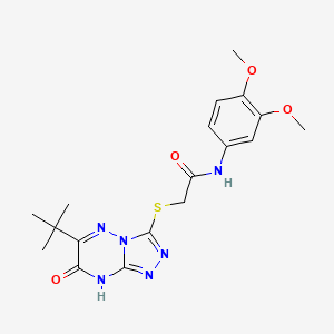 2-[(6-tert-butyl-7-hydroxy[1,2,4]triazolo[4,3-b][1,2,4]triazin-3-yl)sulfanyl]-N-(3,4-dimethoxyphenyl)acetamide