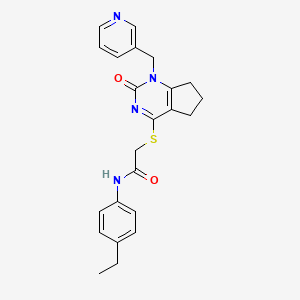 molecular formula C23H24N4O2S B11248743 N-(4-Ethylphenyl)-2-({2-oxo-1-[(pyridin-3-YL)methyl]-1H,2H,5H,6H,7H-cyclopenta[D]pyrimidin-4-YL}sulfanyl)acetamide 