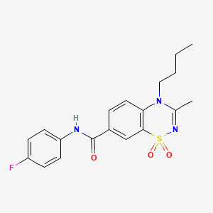 4-butyl-N-(4-fluorophenyl)-3-methyl-4H-1,2,4-benzothiadiazine-7-carboxamide 1,1-dioxide