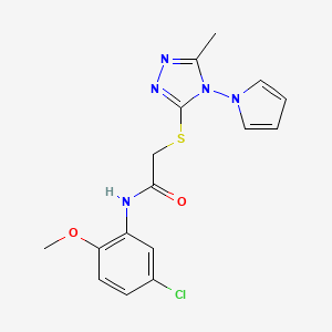 N-(5-chloro-2-methoxyphenyl)-2-{[5-methyl-4-(1H-pyrrol-1-yl)-4H-1,2,4-triazol-3-yl]sulfanyl}acetamide