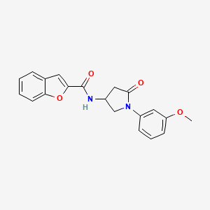 molecular formula C20H18N2O4 B11248842 N-[1-(3-methoxyphenyl)-5-oxopyrrolidin-3-yl]-1-benzofuran-2-carboxamide 