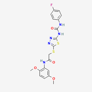 N-(2,5-Dimethoxyphenyl)-2-[(5-{[(4-fluorophenyl)carbamoyl]amino}-1,3,4-thiadiazol-2-YL)sulfanyl]acetamide