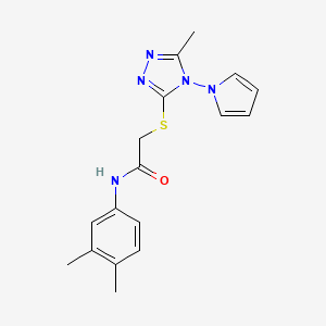 molecular formula C17H19N5OS B11248847 N-(3,4-dimethylphenyl)-2-{[5-methyl-4-(1H-pyrrol-1-yl)-4H-1,2,4-triazol-3-yl]sulfanyl}acetamide 