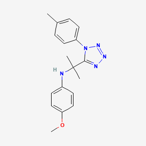 4-methoxy-N-{2-[1-(4-methylphenyl)-1H-tetrazol-5-yl]propan-2-yl}aniline