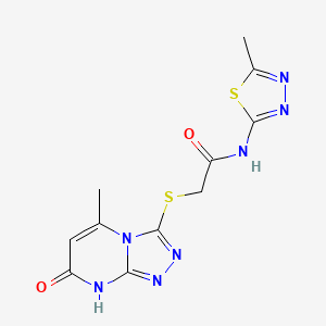 N-(5-Methyl-1,3,4-thiadiazol-2-YL)-2-({5-methyl-7-oxo-7H,8H-[1,2,4]triazolo[4,3-A]pyrimidin-3-YL}sulfanyl)acetamide