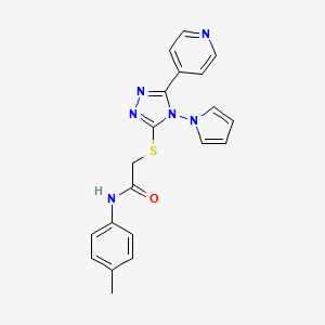 N-(4-methylphenyl)-2-{[5-(pyridin-4-yl)-4-(1H-pyrrol-1-yl)-4H-1,2,4-triazol-3-yl]sulfanyl}acetamide