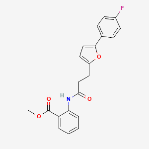 molecular formula C21H18FNO4 B11248925 Methyl 2-({3-[5-(4-fluorophenyl)furan-2-yl]propanoyl}amino)benzoate 