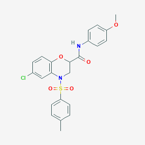 6-chloro-N-(4-methoxyphenyl)-4-[(4-methylphenyl)sulfonyl]-3,4-dihydro-2H-1,4-benzoxazine-2-carboxamide