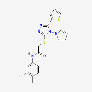 N-(3-chloro-4-methylphenyl)-2-{[4-(1H-pyrrol-1-yl)-5-(thiophen-2-yl)-4H-1,2,4-triazol-3-yl]sulfanyl}acetamide