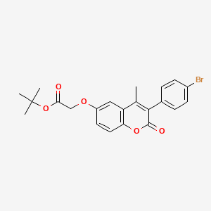 molecular formula C22H21BrO5 B11248970 tert-butyl {[3-(4-bromophenyl)-4-methyl-2-oxo-2H-chromen-6-yl]oxy}acetate 