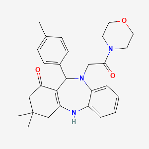 3,3-dimethyl-11-(4-methylphenyl)-10-[2-(morpholin-4-yl)-2-oxoethyl]-2,3,4,5,10,11-hexahydro-1H-dibenzo[b,e][1,4]diazepin-1-one