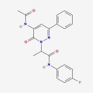 2-[5-(acetylamino)-6-oxo-3-phenylpyridazin-1(6H)-yl]-N-(4-fluorophenyl)propanamide