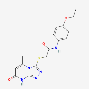 molecular formula C16H17N5O3S B11249026 N-(4-Ethoxyphenyl)-2-({5-methyl-7-oxo-7H,8H-[1,2,4]triazolo[4,3-A]pyrimidin-3-YL}sulfanyl)acetamide 