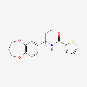 N-[1-(3,4-dihydro-2H-1,5-benzodioxepin-7-yl)propyl]thiophene-2-carboxamide